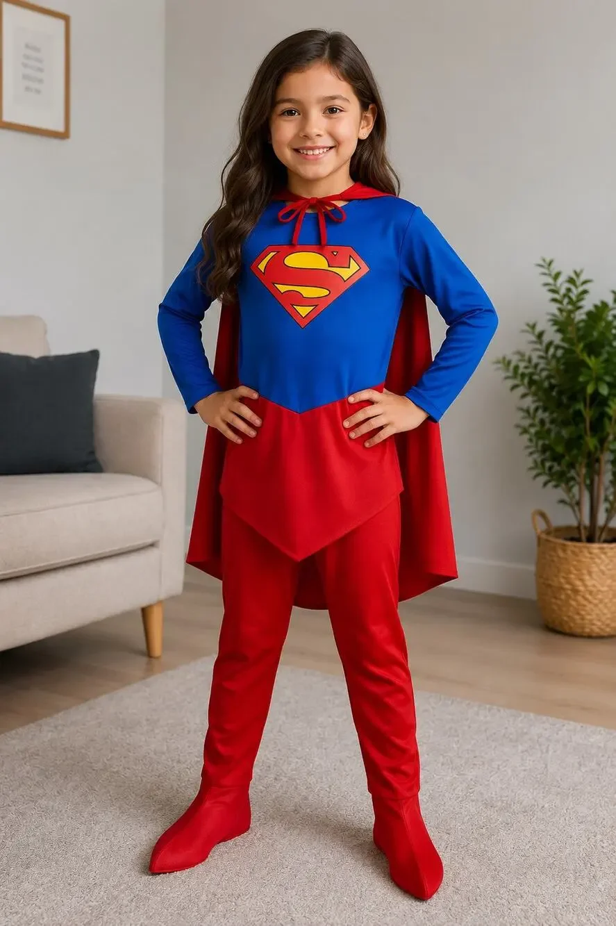 DC Super Hero Girls Supergirl Costume Small Cape Rubie’s Halloween Cosplay